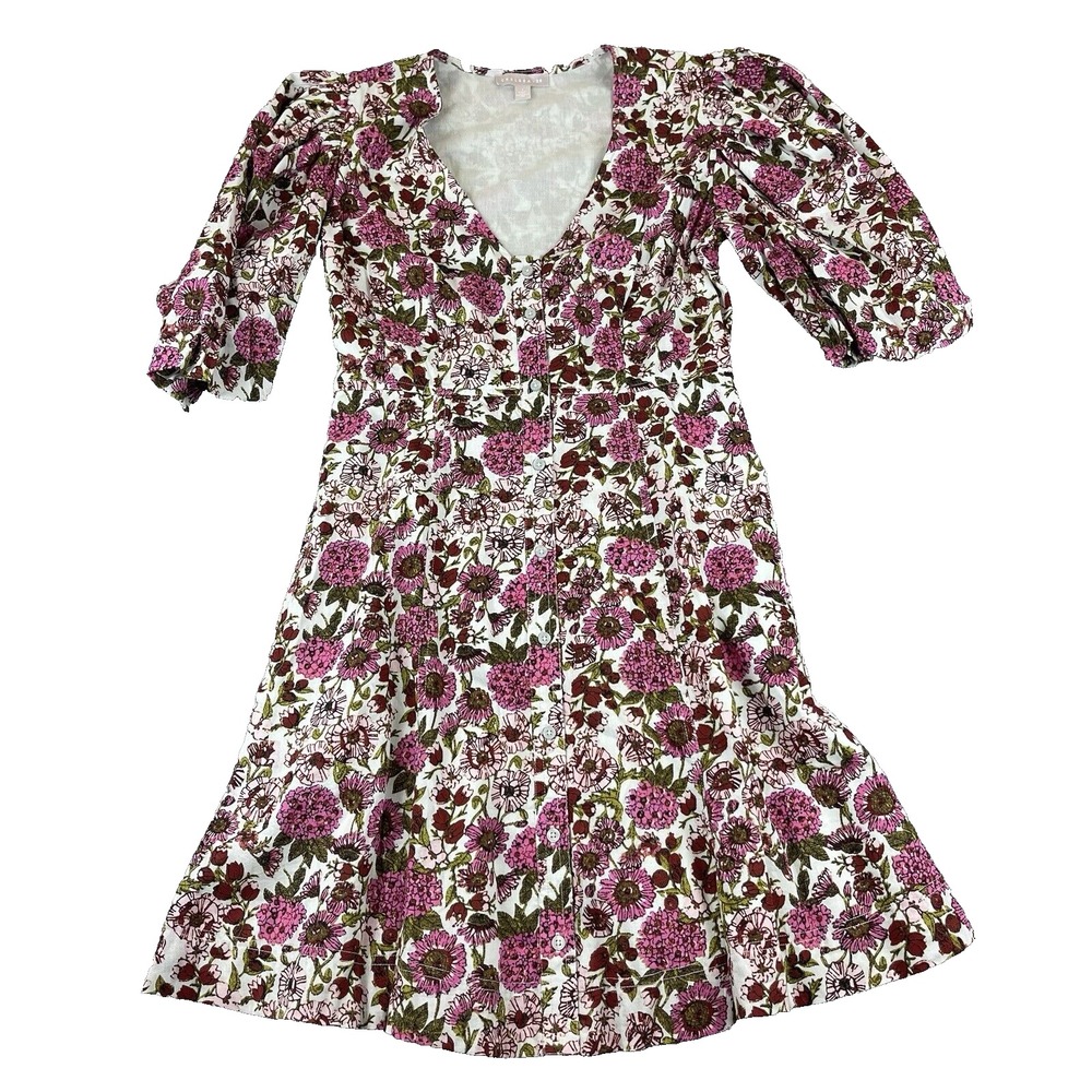 Chelsea 28 Cotton Floral Cottagecore Cotton Dress Women Size Small Button‎ Front